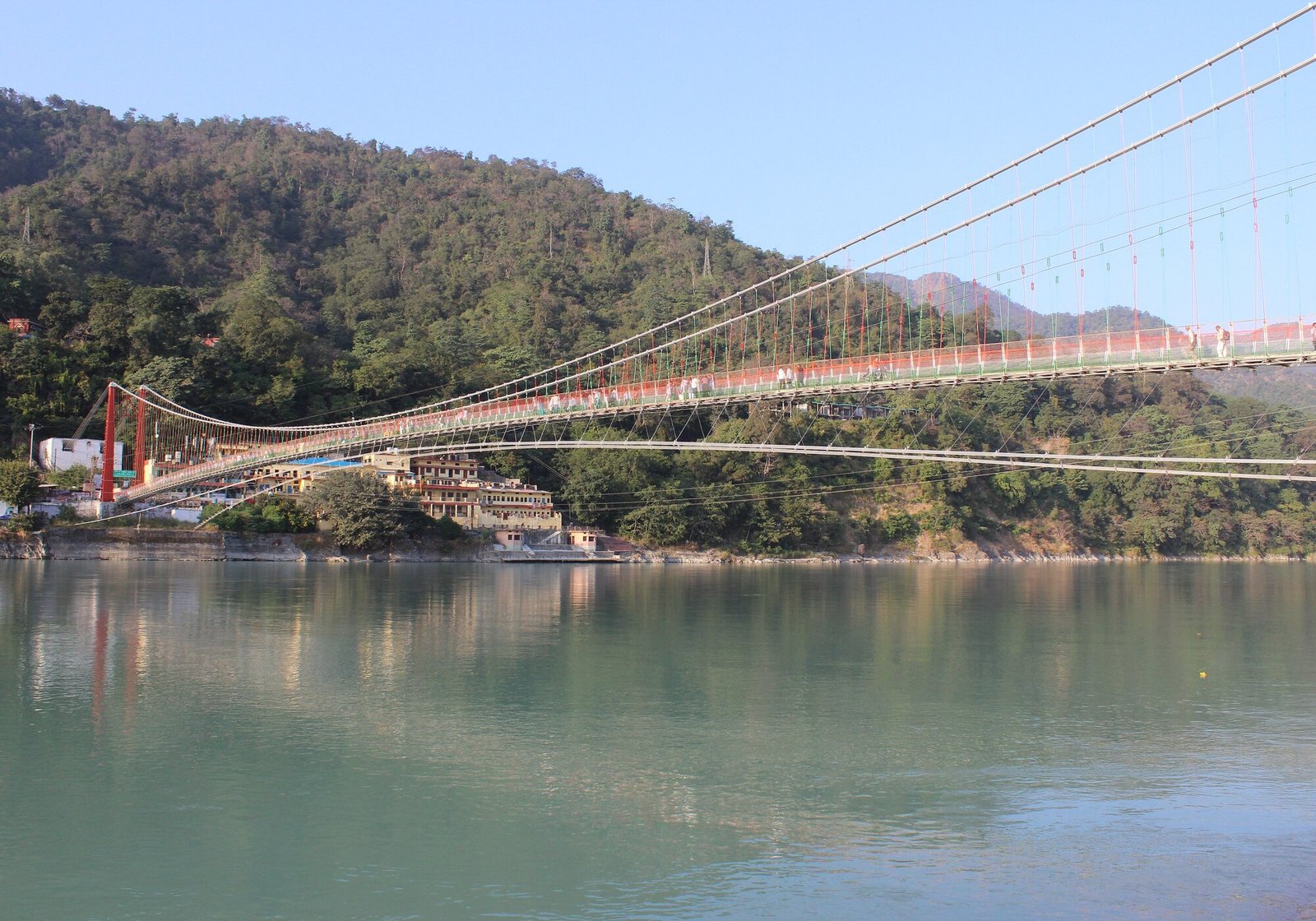 A suspension bridge over the Ganges in Rishikesh