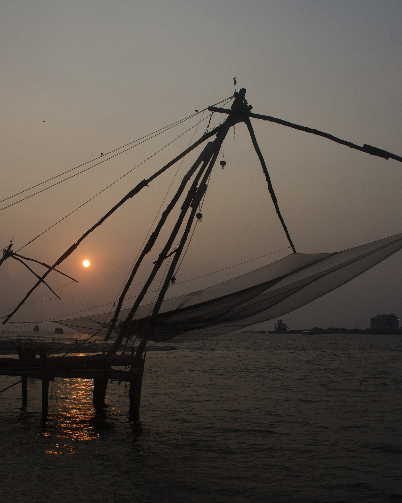 Traditional fishing nets on the Kochi waterfront