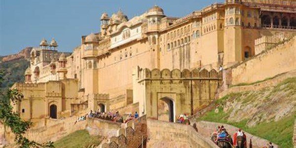 Amber Fort above Maota Lake near Jaipur