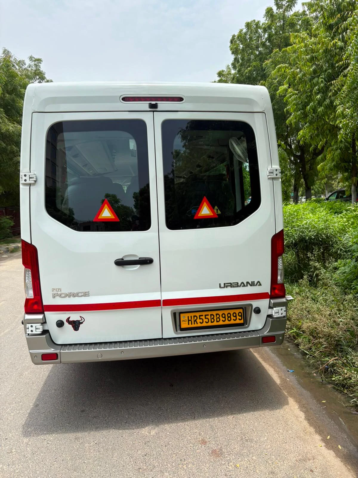 Rear view of a white Urbania
