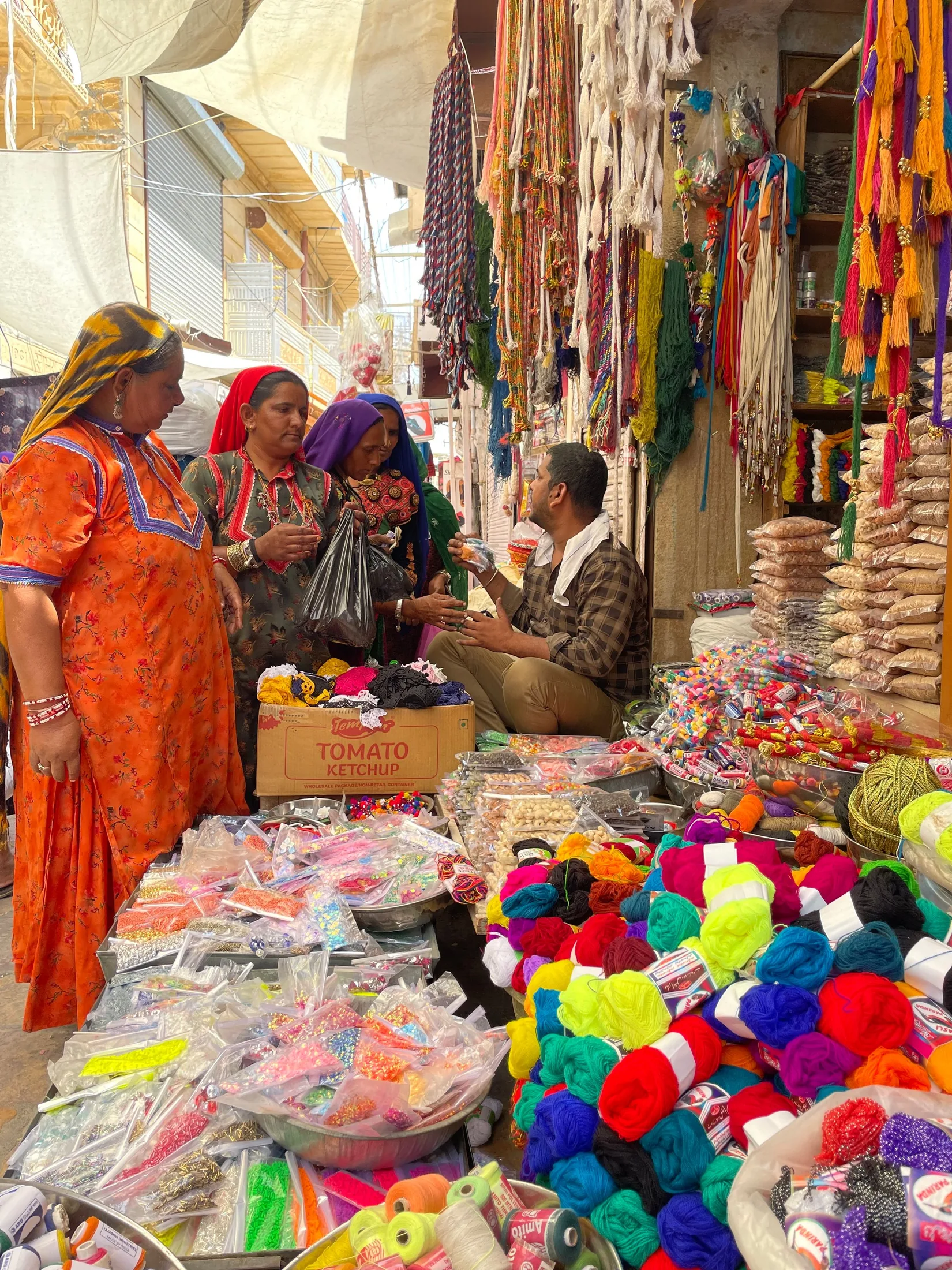 Colourful market scene inside Jaisalmer