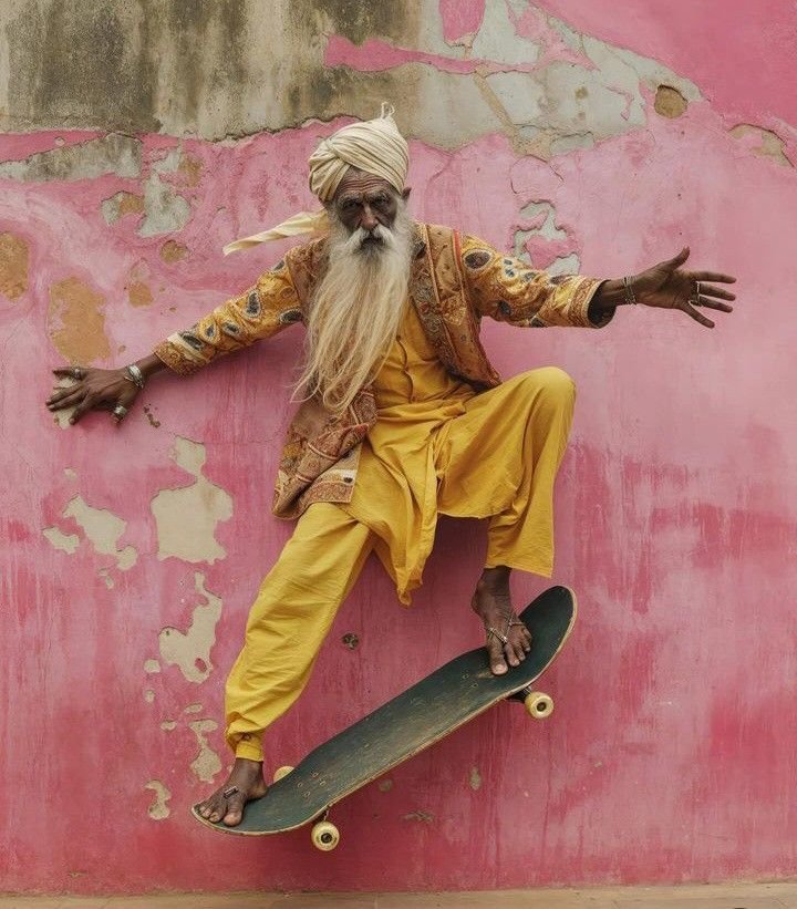 A colourful street performer in Rajasthan