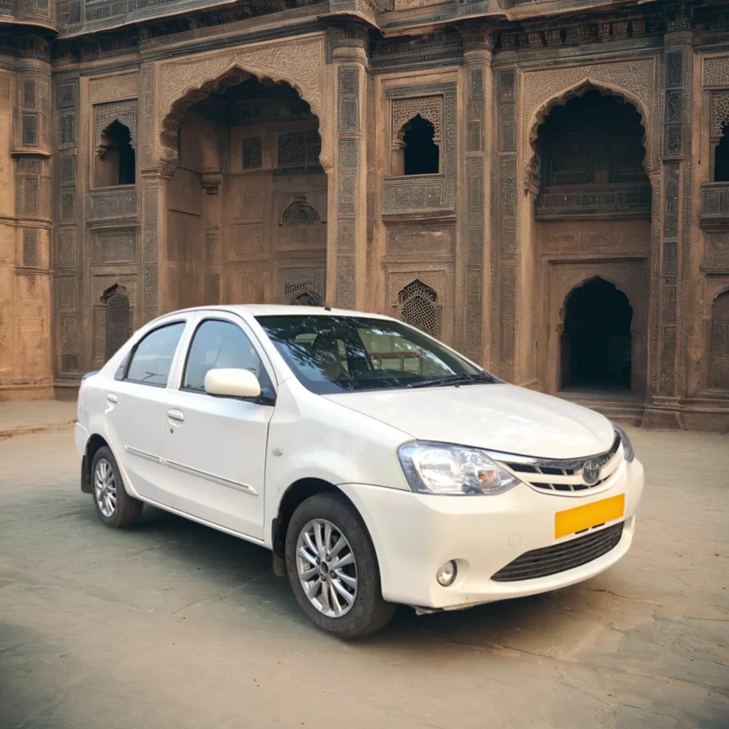 hire Rent Toyota Etios with driver for sightseeing