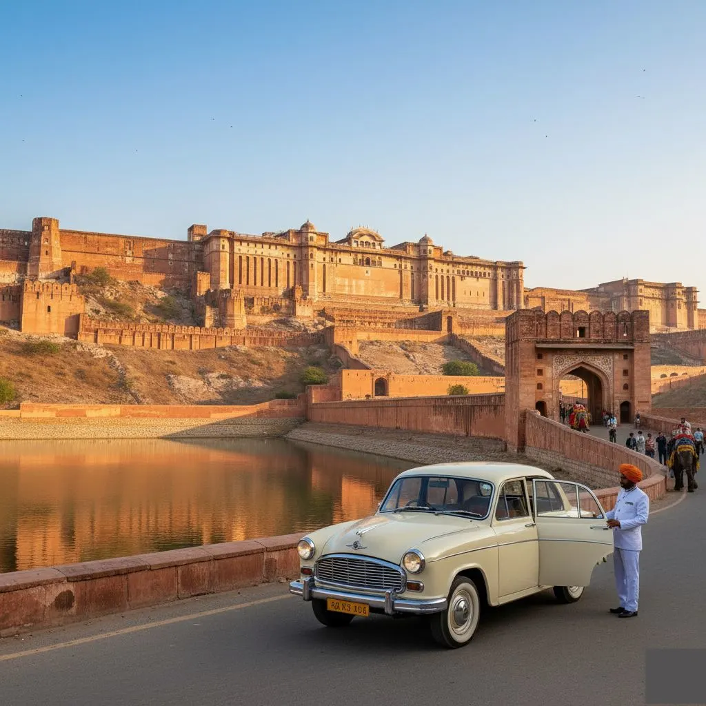 royal-ambassador-in-front-of-amber-fort