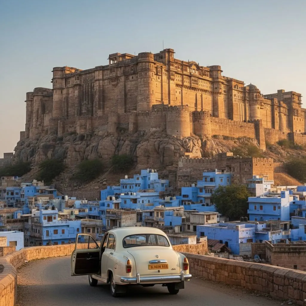 royal-ambassador-in-front-of-mehrangarh-fort